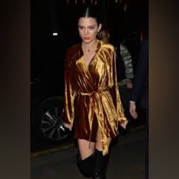 Alc Gold Velvet Dress - Euc